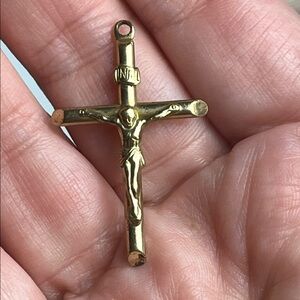 Vintage 1/20 14K Gold Fill Crucifix Cross Pendant Jesus Religious Catholic 1.5”